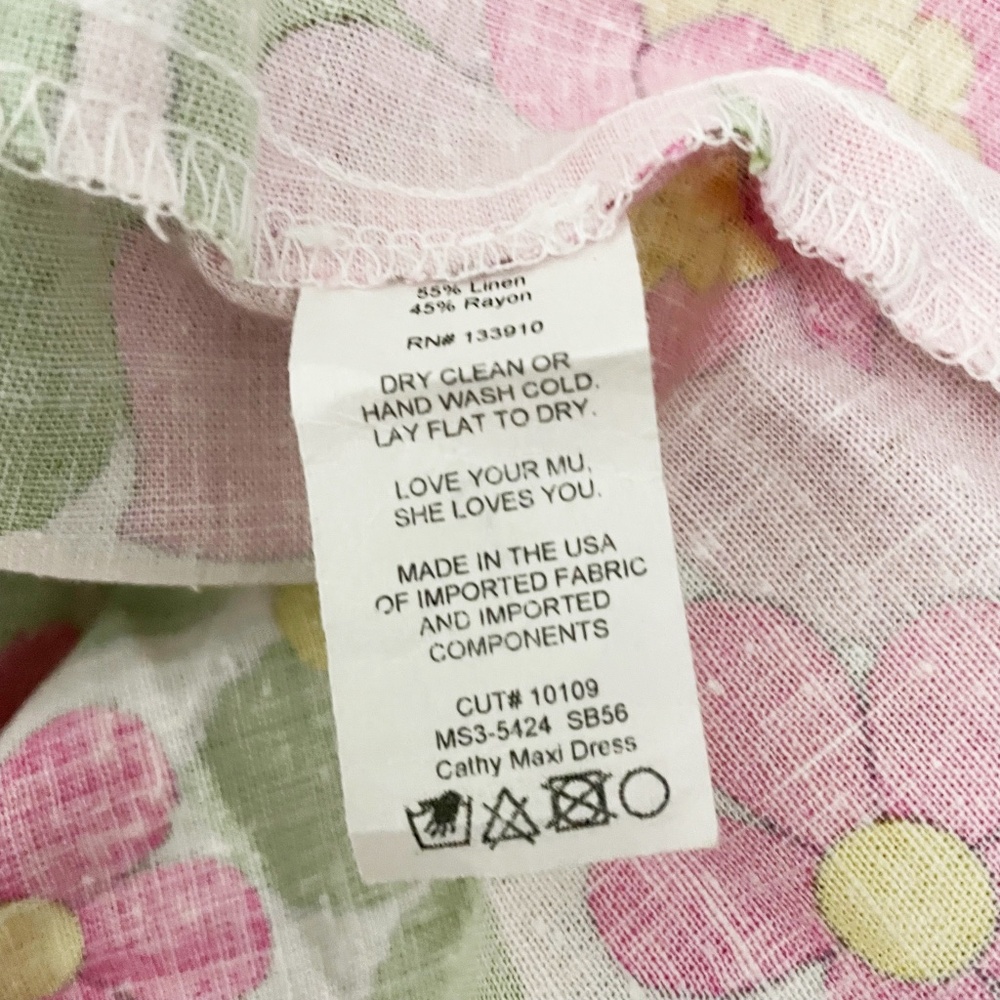 Show Me Your Mumu Cathy Linen Blend Puff Short Sleeve Maxi Dress Fresh Floral S - Picture 3 of 4